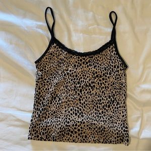 Brandy Melville Cheetah Lace Tank